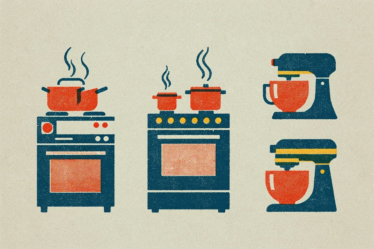 Plan de cuisson à quatre foyers comparé à une autre technologie, illustration d'ouverture
